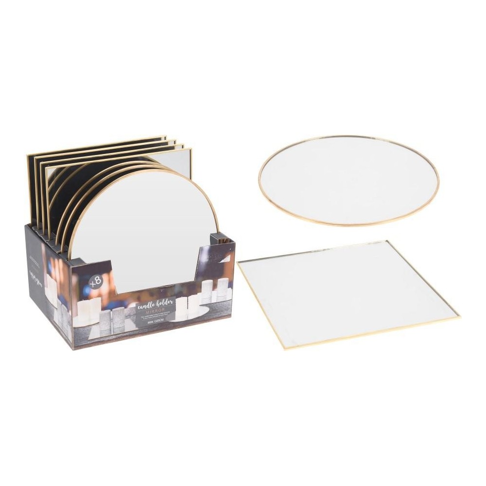 PIATTO SPECCHIO 25CM ORO 2ASS
